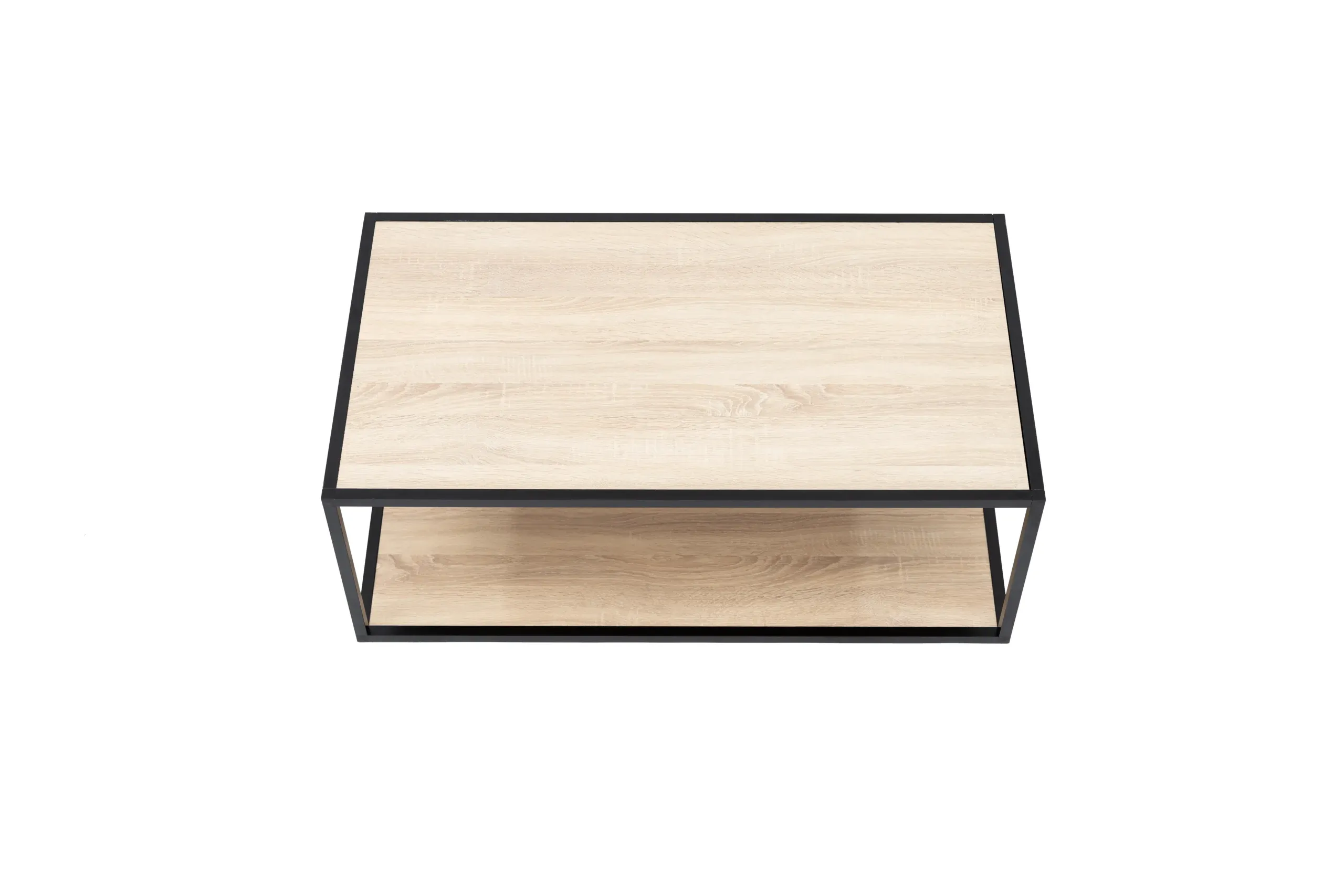 table basse rectangulaire 2 plateaux couleur sonoma