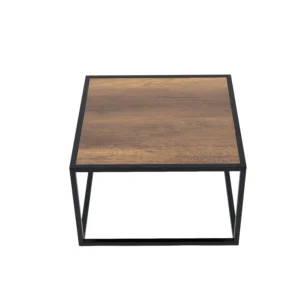 Table basse carrée de style Baroque en bois sombre