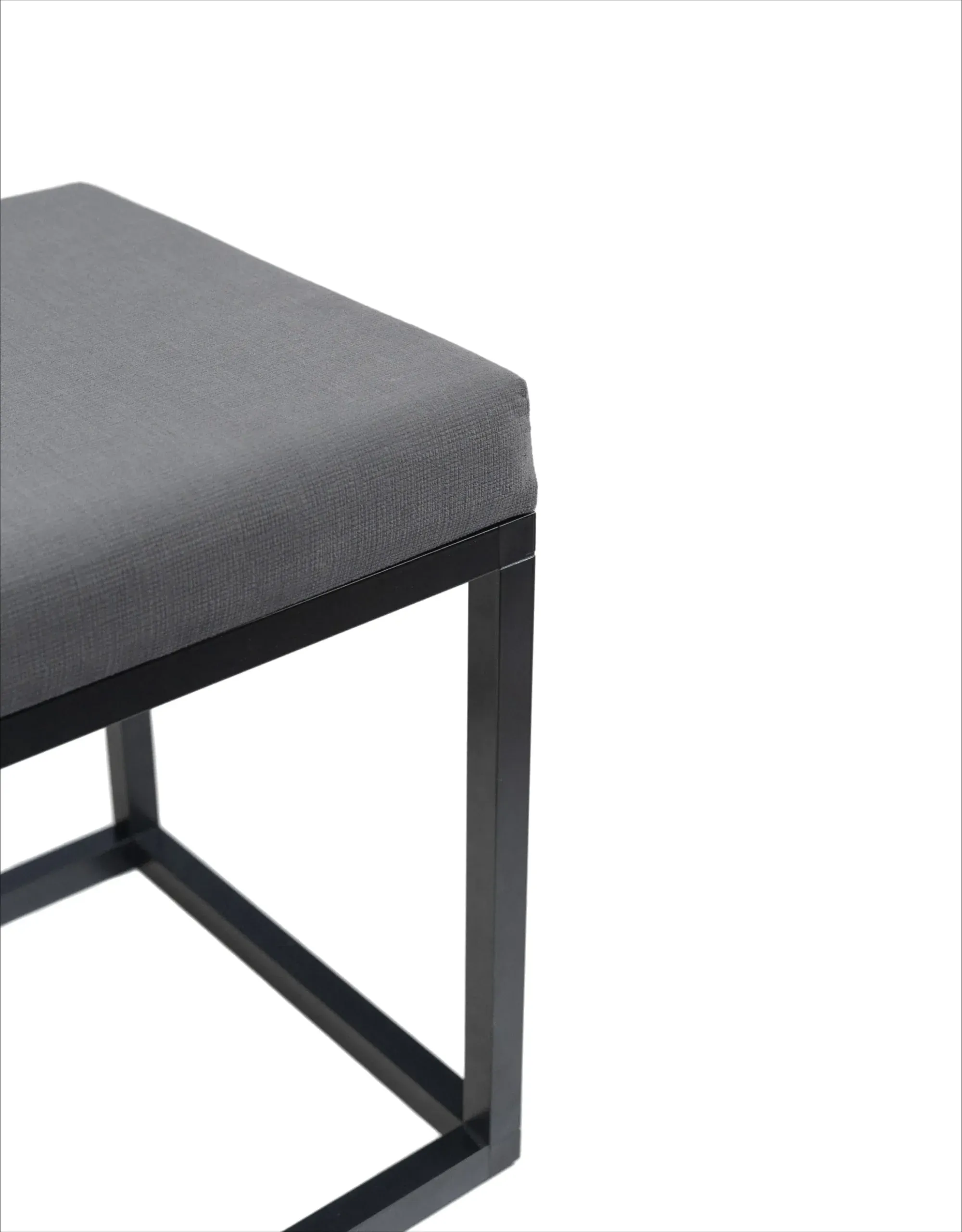 Pouf carre tissu dameublement gris