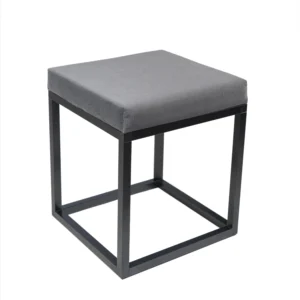 pouf carre tissu dameublement gris